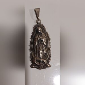 Vintage Sterling Silver Our Lady Of Guadalupe Pendant